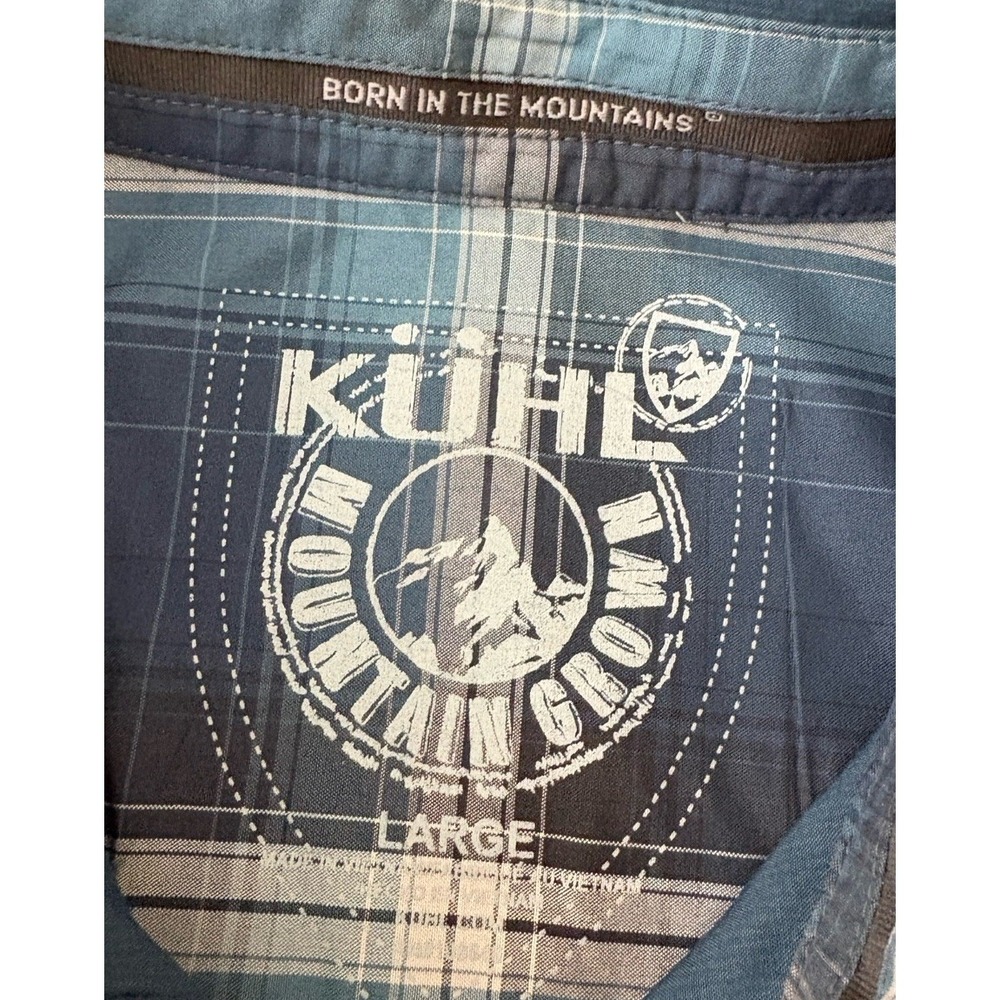NEW Kuhl Stealth Men's L Snap Front Short Sleeve Shirt UPF30 Blue 7276 - Picture 5 of 11